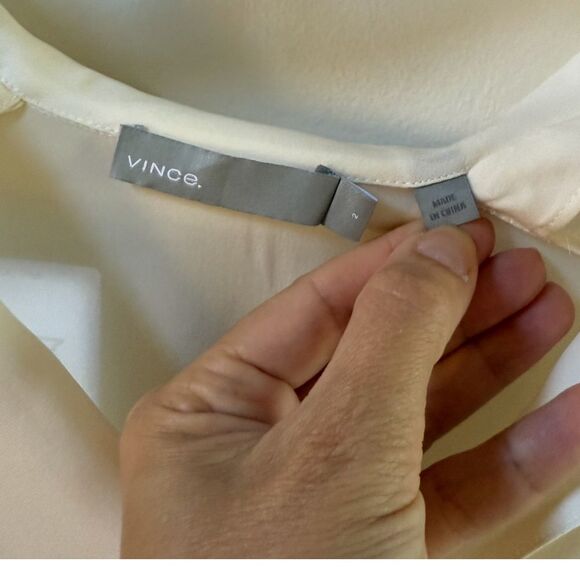 Vince Silk Blouse Ivory 2 NWOT - Picture 5 of 14